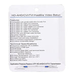 2 PCS HD 202E Version Améliorée Coaxial CVI/TVI/AHD 1 Voie Émetteur-Récepteur Passif Vidéo Balun, 202E