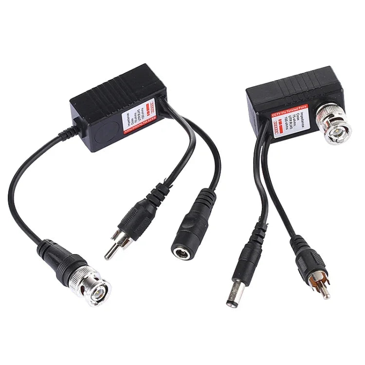 2 PCS HD 213B-C Émetteur-récepteur Balun Vidéo Audio et Alimentation Coaxial CVI/TVI/AHD, 213B-C
