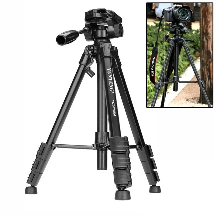 Trépied pour appareil photo YUNTENG avec tête d'amortissement tridimensionnelle (VCT-690RM)