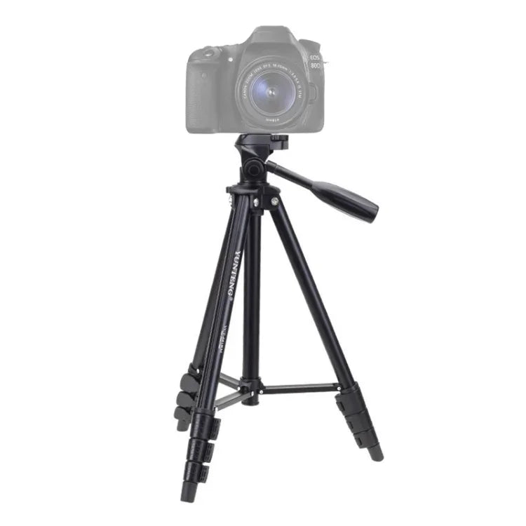 Trépied YUNTENG VCT-681 138 cm pour appareils photo reflex/micro-reflex/numériques, pieds pliables en aluminium à 4 sections, compatible avec Canon/Nikon/Panasonic/Pentax/Casio/Sony/Fuji (capacité de charge : 3 kg)