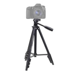 Trépied YUNTENG VCT-681 138 cm pour appareils photo reflex/micro-reflex/numériques, pieds pliables en aluminium à 4 sections, compatible avec Canon/Nikon/Panasonic/Pentax/Casio/Sony/Fuji (capacité de charge : 3 kg)