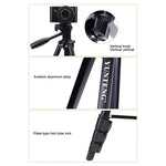 Trépied YUNTENG VCT-681 138 cm pour appareils photo reflex/micro-reflex/numériques, pieds pliables en aluminium à 4 sections, compatible avec Canon/Nikon/Panasonic/Pentax/Casio/Sony/Fuji (capacité de charge : 3 kg)