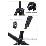 Trépied YUNTENG VCT-681 138 cm pour appareils photo reflex/micro-reflex/numériques, pieds pliables en aluminium à 4 sections, compatible avec Canon/Nikon/Panasonic/Pentax/Casio/Sony/Fuji (capacité de charge : 3 kg)