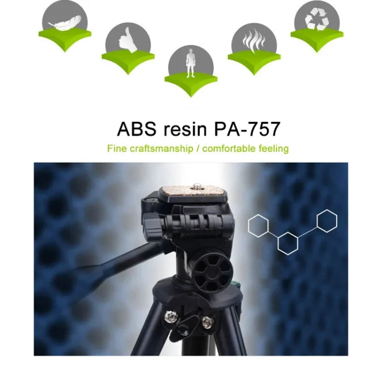Trépied YUNTENG VCT-681 138 cm pour appareils photo reflex/micro-reflex/numériques, pieds pliables en aluminium à 4 sections, compatible avec Canon/Nikon/Panasonic/Pentax/Casio/Sony/Fuji (capacité de charge : 3 kg)