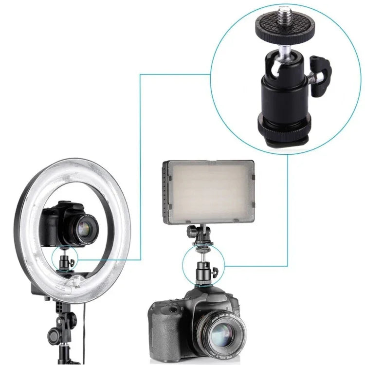 Têtes de trépied à griffe flash en alliage d'aluminium, adaptateur à vis mâle 1/4 pouce