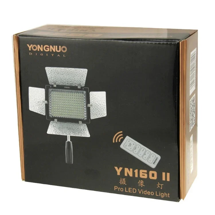Lampe vidéo LED YONGNUO YN-160 II avec télécommande de luminosité pour appareils photo reflex numériques Canon et Nikon, YN-160 II