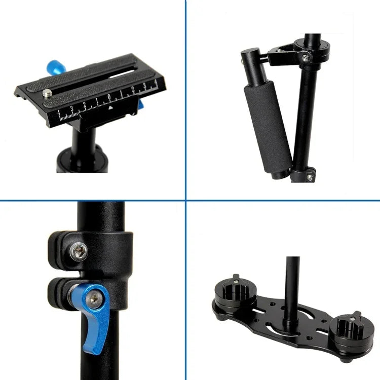 Stabilisateur portatif YELANGU S40L 40 cm en alliage d'aluminium pour appareils photo reflex numériques et caméscopes