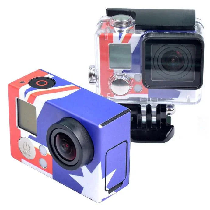 Autocollant de Boîtier pour GoPro HERO3+ /3, Drapeau des États-Unis, Drapeau de l'Australie, Drapeau du Brésil
