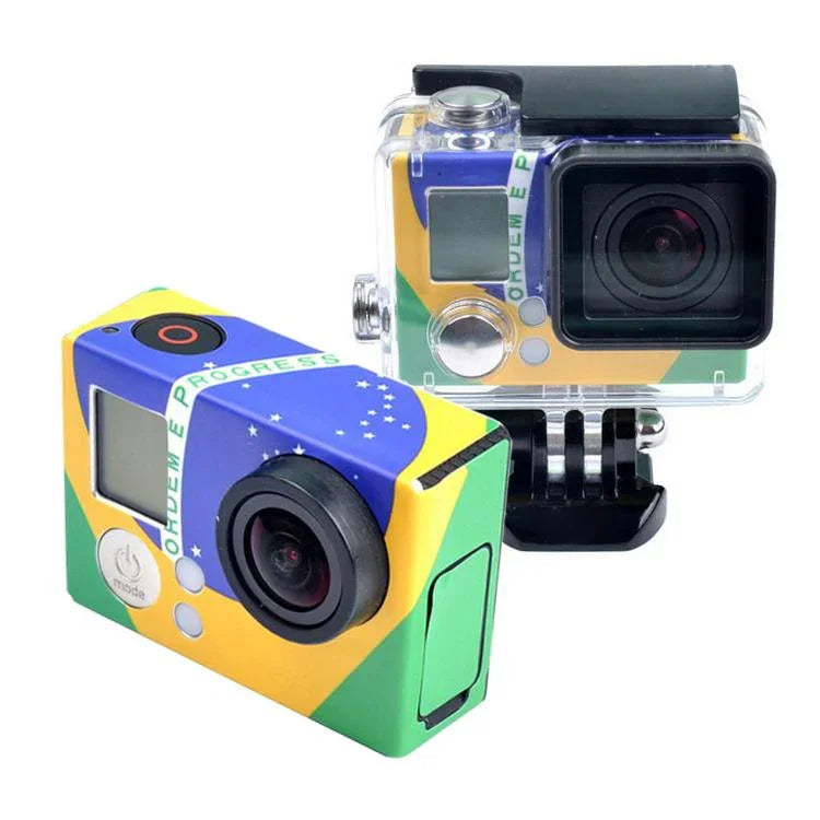 Autocollant de Boîtier pour GoPro HERO3+ /3, Drapeau des États-Unis, Drapeau de l'Australie, Drapeau du Brésil