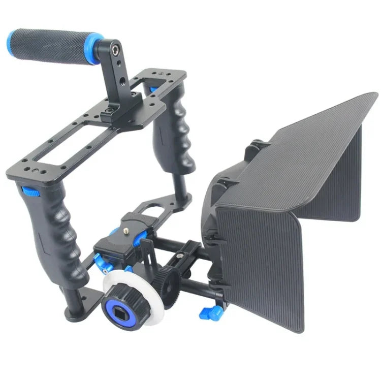 YELANGU YLG1103A-B Cage stabilisatrice à poignée large + kit matte box pour appareil photo reflex numérique / caméra vidéo