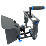 YELANGU YLG1103A-B Cage stabilisatrice à poignée large + kit matte box pour appareil photo reflex numérique / caméra vidéo