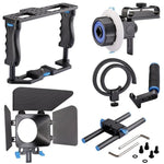 YELANGU YLG1103A-B Cage stabilisatrice à poignée large + kit matte box pour appareil photo reflex numérique / caméra vidéo