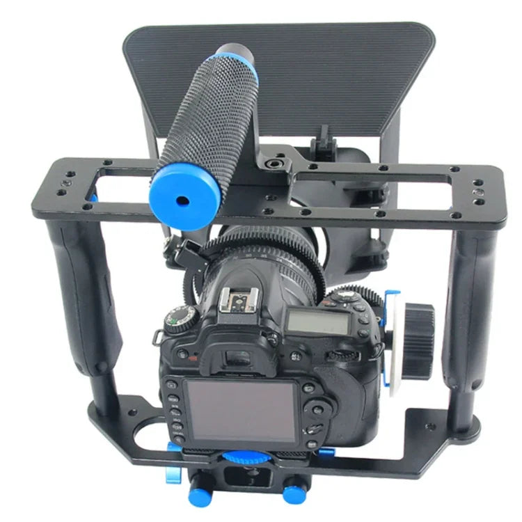 YELANGU YLG1103A-B Cage stabilisatrice à poignée large + kit matte box pour appareil photo reflex numérique / caméra vidéo