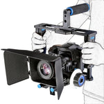 YELANGU YLG1103A-B Cage stabilisatrice à poignée large + kit matte box pour appareil photo reflex numérique / caméra vidéo