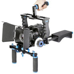 YELANGU YLG1103A-A Kit de fixation d'épaule à double poignée + stabilisateur de cage avec matte box pour appareil photo reflex numérique / caméra vidéo