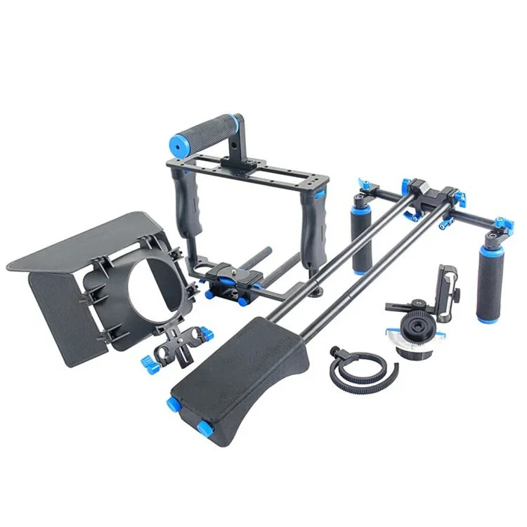 YELANGU YLG1103A-A Kit de fixation d'épaule à double poignée + stabilisateur de cage avec matte box pour appareil photo reflex numérique / caméra vidéo