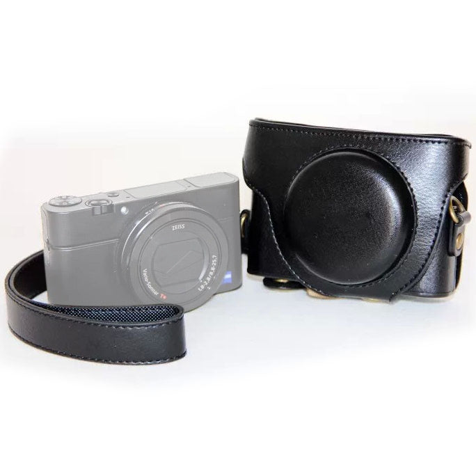 Étui pour appareil photo Sony RX100 M3 / M4 / M5, style rétro, en cuir PU avec bandoulière