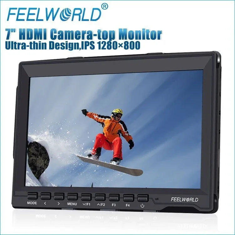 Moniteur de terrain pour caméra FEELWORLD FW-759, design fin 7 pouces, résolution 1280 x 800, HDMI 1080p