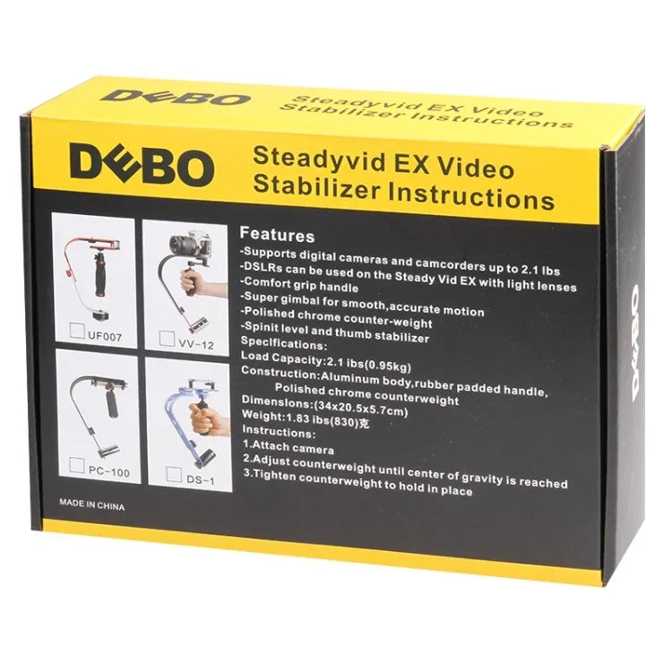 Stabilisateur vidéo portable DEBO UF-007H pour appareils photo reflex/caméras vidéo