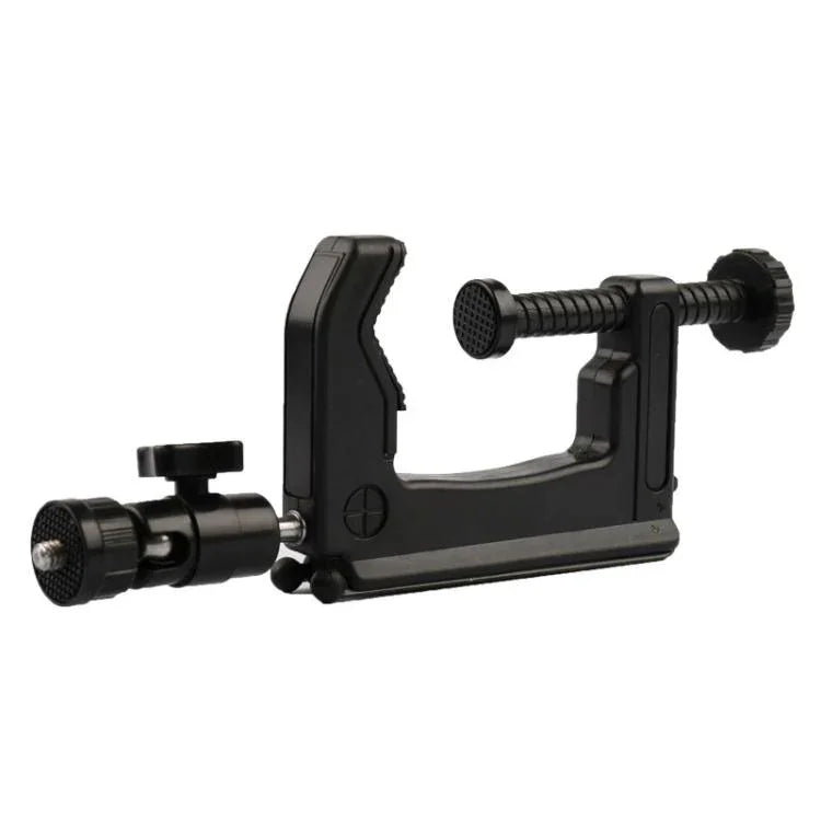 Support de bureau à pince avec adaptateur pour trépied compatible avec GoPro, Insta360, DJI et autres caméras d'action. Diamètre de la pince : 1 à 6 cm.