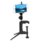 Support de bureau à pince avec adaptateur pour trépied compatible avec GoPro, Insta360, DJI et autres caméras d'action. Diamètre de la pince : 1 à 6 cm.