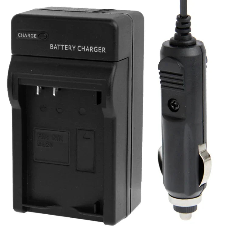 Chargeur de voiture pour batterie d'appareil photo numérique Nikon EL20, ENEL20