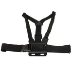 Support de fixation avant pour caméras d'action extrêmes, avec sangle élastique et bandoulière, compatible avec GoPro, Insta360, DJI et autres caméras de poitrine.