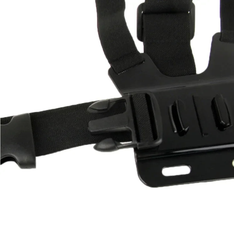 Support de fixation avant pour caméras d'action extrêmes, avec sangle élastique et bandoulière, compatible avec GoPro, Insta360, DJI et autres caméras de poitrine.