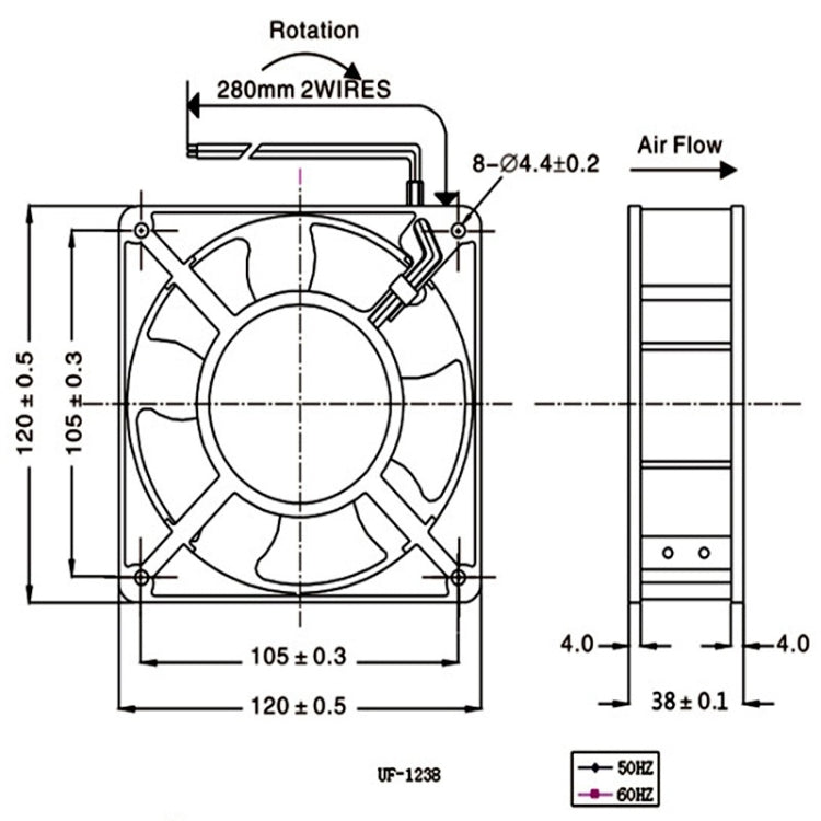 Ventilateur de refroidissement sans balais 2123HSL 12038 DP200A 220V