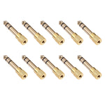 Adaptateurs jack audio mâle 6,35 mm vers femelle 3,5 mm (10 pièces par paquet, prix pour 10 pièces), mâle 6,35 mm vers femelle 3,5 mm