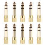 Adaptateurs jack audio mâle 6,35 mm vers femelle 3,5 mm (10 pièces par paquet, prix pour 10 pièces), mâle 6,35 mm vers femelle 3,5 mm