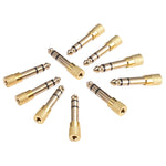 Adaptateurs jack audio mâle 6,35 mm vers femelle 3,5 mm (10 pièces par paquet, prix pour 10 pièces), mâle 6,35 mm vers femelle 3,5 mm