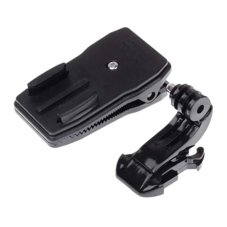 Support de fixation rapide en forme de J pour sac à dos ou chapeau, rotation à 360°, compatible avec la caméra sport Xiaomi Yi (XM17).