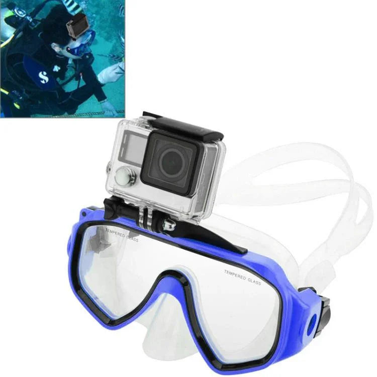 Équipement de plongée pour sports nautiques : masque et lunettes de natation avec support pour GoPro, Insta360, DJI et autres caméras d'action.