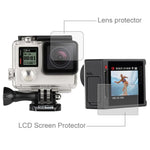 Protection d'écran LCD ultra-transparente + film protecteur d'objectif en verre pour caméra GoPro HERO4 Silver, HERO4 Silver