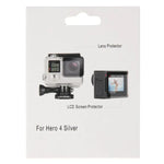 Protection d'écran LCD ultra-transparente + film protecteur d'objectif en verre pour caméra GoPro HERO4 Silver, HERO4 Silver