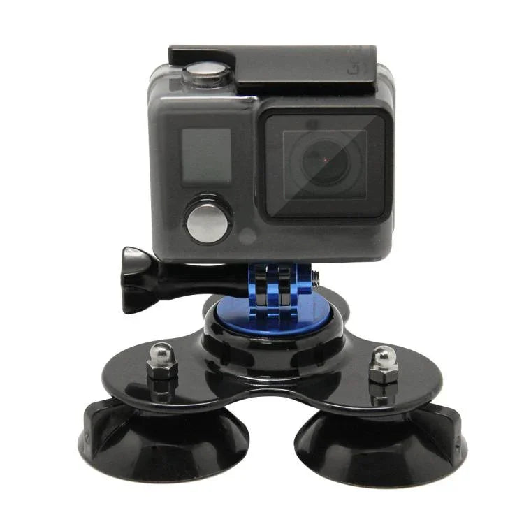 Support à ventouse triangulaire avec fixation pour trépied et vis de serrage pour GoPro, Insta360, DJI et autres caméras d'action
