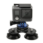 Support à ventouse triangulaire avec fixation pour trépied et vis de serrage pour GoPro, Insta360, DJI et autres caméras d'action