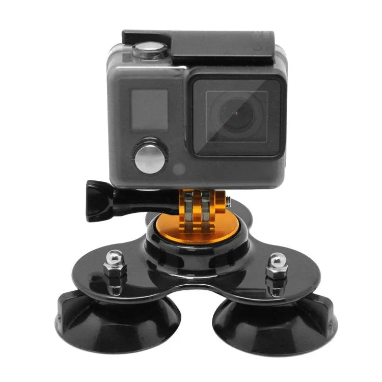 Support à ventouse triangulaire avec fixation pour trépied et vis de serrage pour GoPro, Insta360, DJI et autres caméras d'action