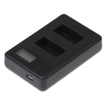 Chargeur double batterie GP158-B avec écran LCD pour GoPro HERO3+/3 (AHDBT-301, AHDBT-302), affiche la capacité de charge. Compatible avec GoPro HERO3+/3.