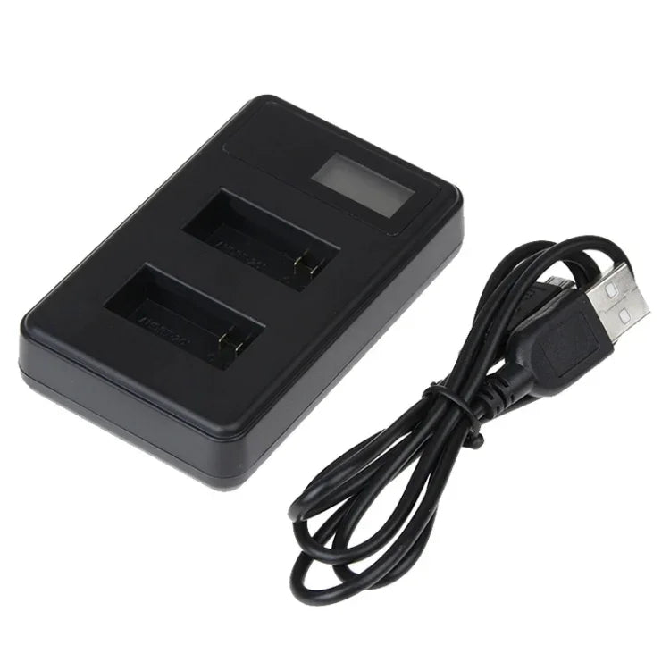 Chargeur double batterie GP158-B avec écran LCD pour GoPro HERO3+/3 (AHDBT-301, AHDBT-302), affiche la capacité de charge. Compatible avec GoPro HERO3+/3.