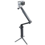 Monopode multifonction extensible à 3 positions avec trépied, bras pliable et rotatif et poignée pour caméra GoPro, Insta360, DJI et autres caméras d'action.
