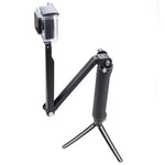 Monopode multifonction extensible à 3 positions avec trépied, bras pliable et rotatif et poignée pour caméra GoPro, Insta360, DJI et autres caméras d'action.