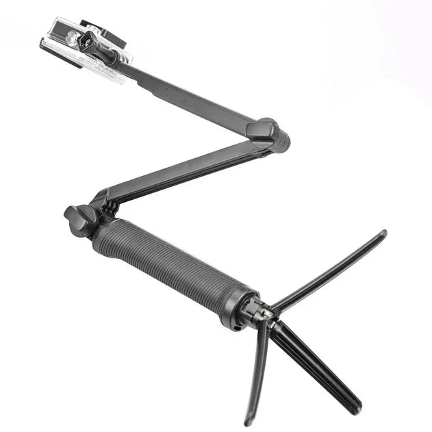 Monopode multifonction extensible à 3 positions avec trépied, bras pliable et rotatif et poignée pour caméra GoPro, Insta360, DJI et autres caméras d'action.