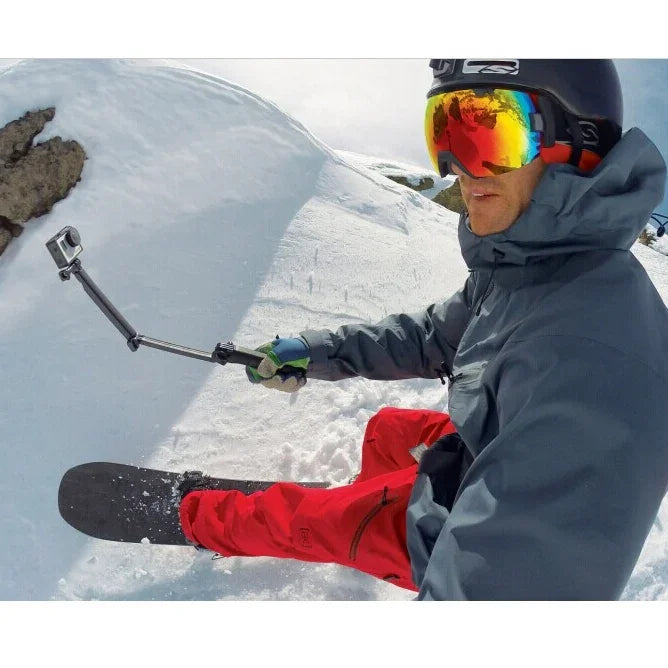 Monopode multifonction extensible à 3 positions avec trépied, bras pliable et rotatif et poignée pour caméra GoPro, Insta360, DJI et autres caméras d'action.