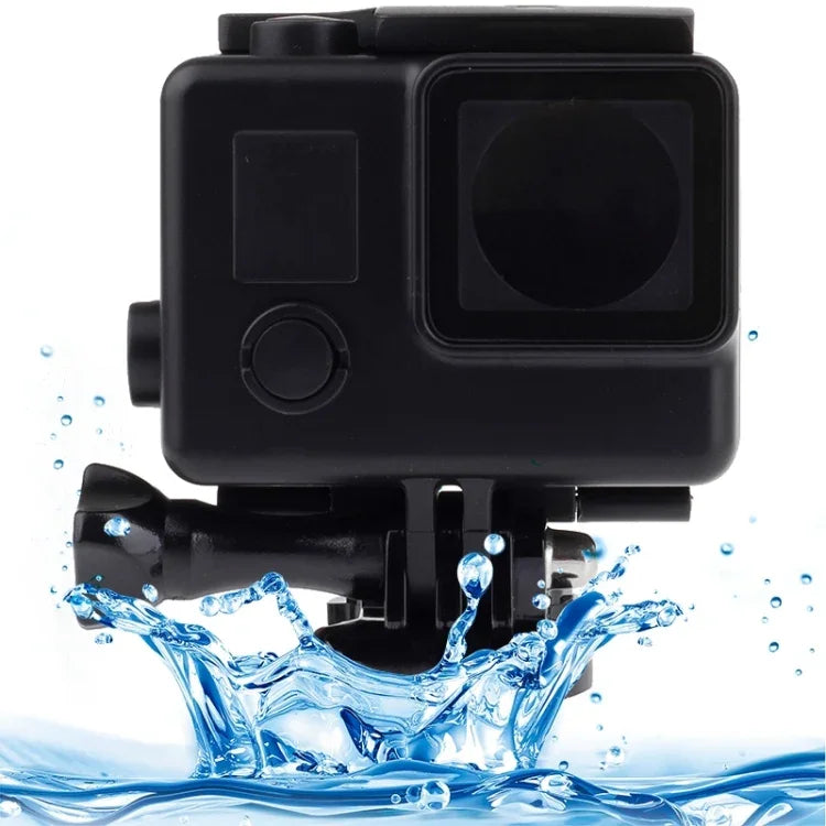 Boîtier étanche Black Edition avec fixation basique à boucle pour GoPro HERO4/3+, étanche jusqu'à 10 m de profondeur.