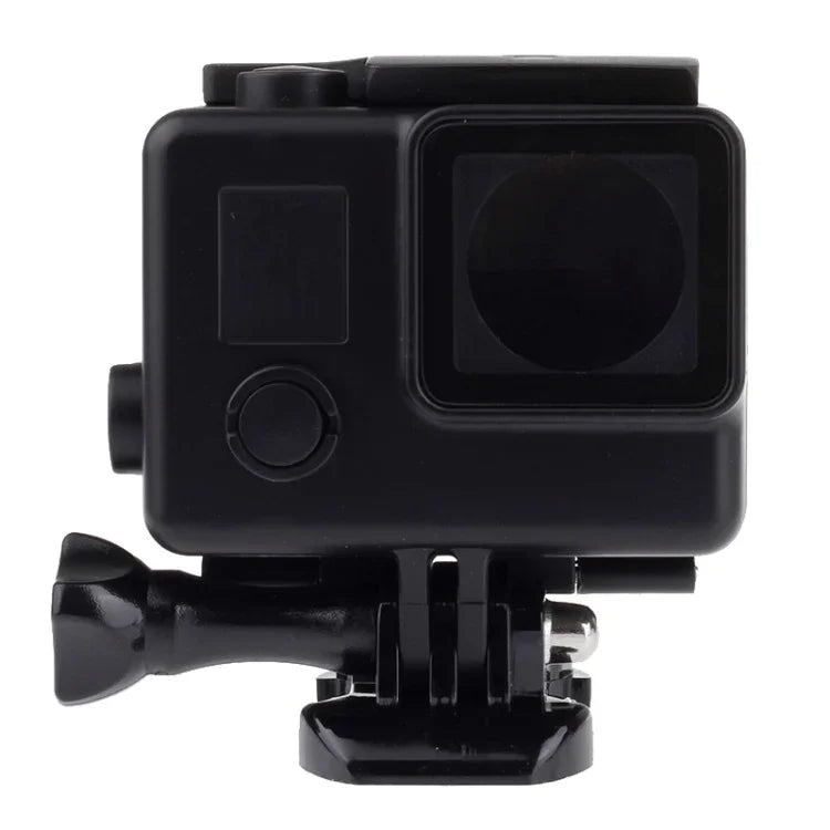 Boîtier étanche Black Edition avec fixation basique à boucle pour GoPro HERO4/3+, étanche jusqu'à 10 m de profondeur.