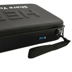 Étui de voyage portable, antichoc et étanche, pour GoPro, Insta360, DJI et autres caméras d'action. Dimensions : 32 cm x 22 cm x 7 cm.