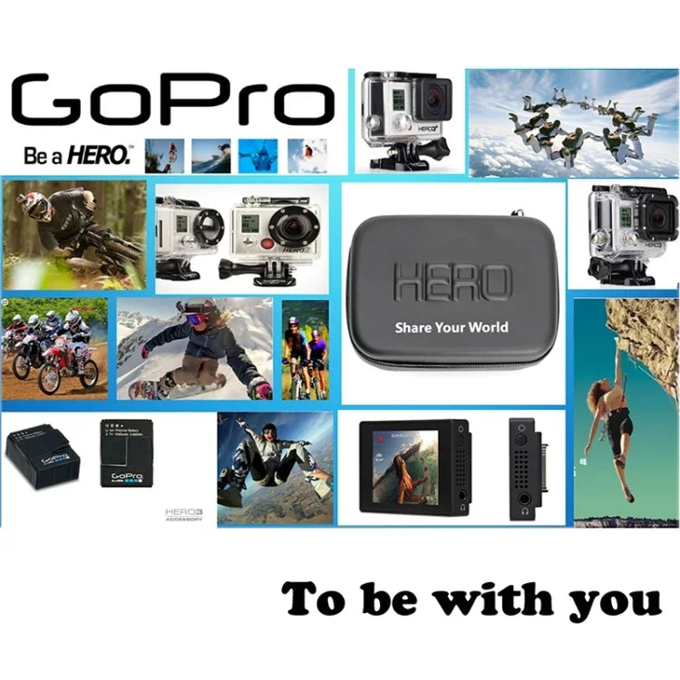 Étui de voyage portable, antichoc et étanche, pour GoPro, Insta360, DJI et autres caméras d'action. Dimensions : 32 cm x 22 cm x 7 cm.