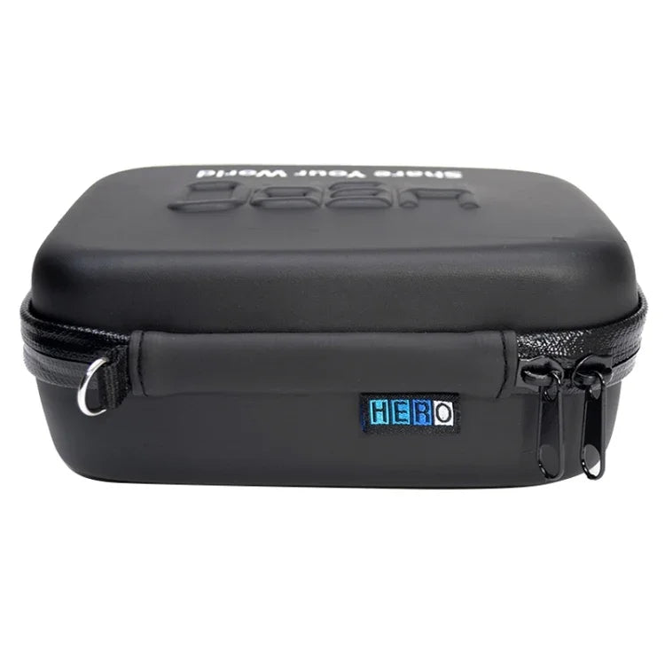 Étui de voyage portable, antichoc et étanche, pour GoPro, Insta360, DJI et autres caméras d'action. Dimensions : 16 cm x 12 cm x 7 cm.
